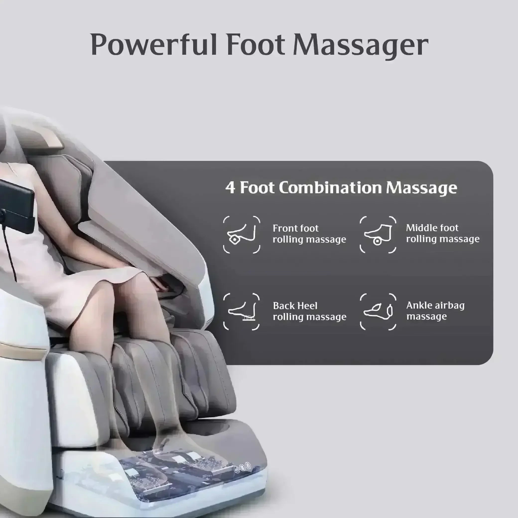 Jimny Massage Chair (Grey) - Rotai - Best Massage Chair in Dubai UAE - Shop massage chairs in Dubai, UAE, Abu Dhabi