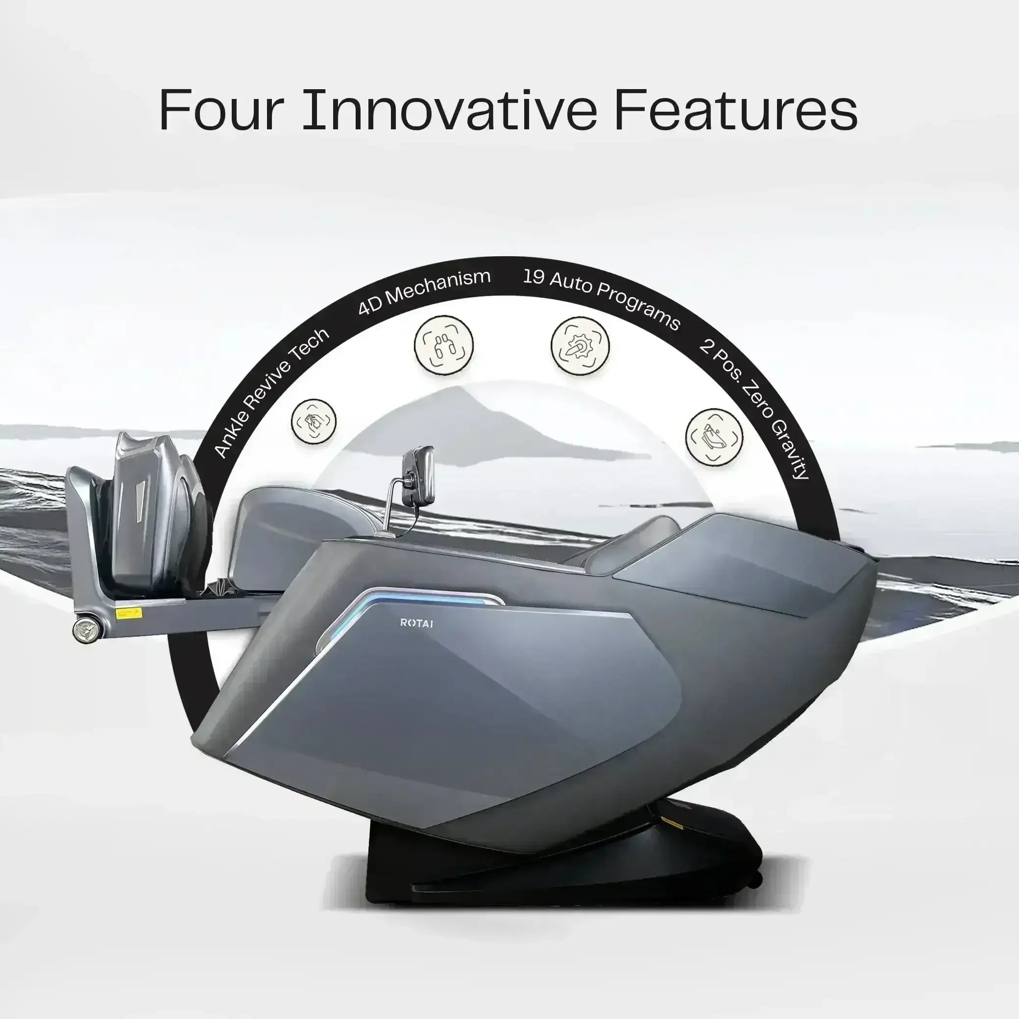 Vanquish Massage Chair (Grey) - Rotai - Best Massage Chair in Dubai UAE - Shop massage chairs in UAE, Saudi Arabia -Therapy Massage Chairs - Back, Neck, & Leg Pain Relief