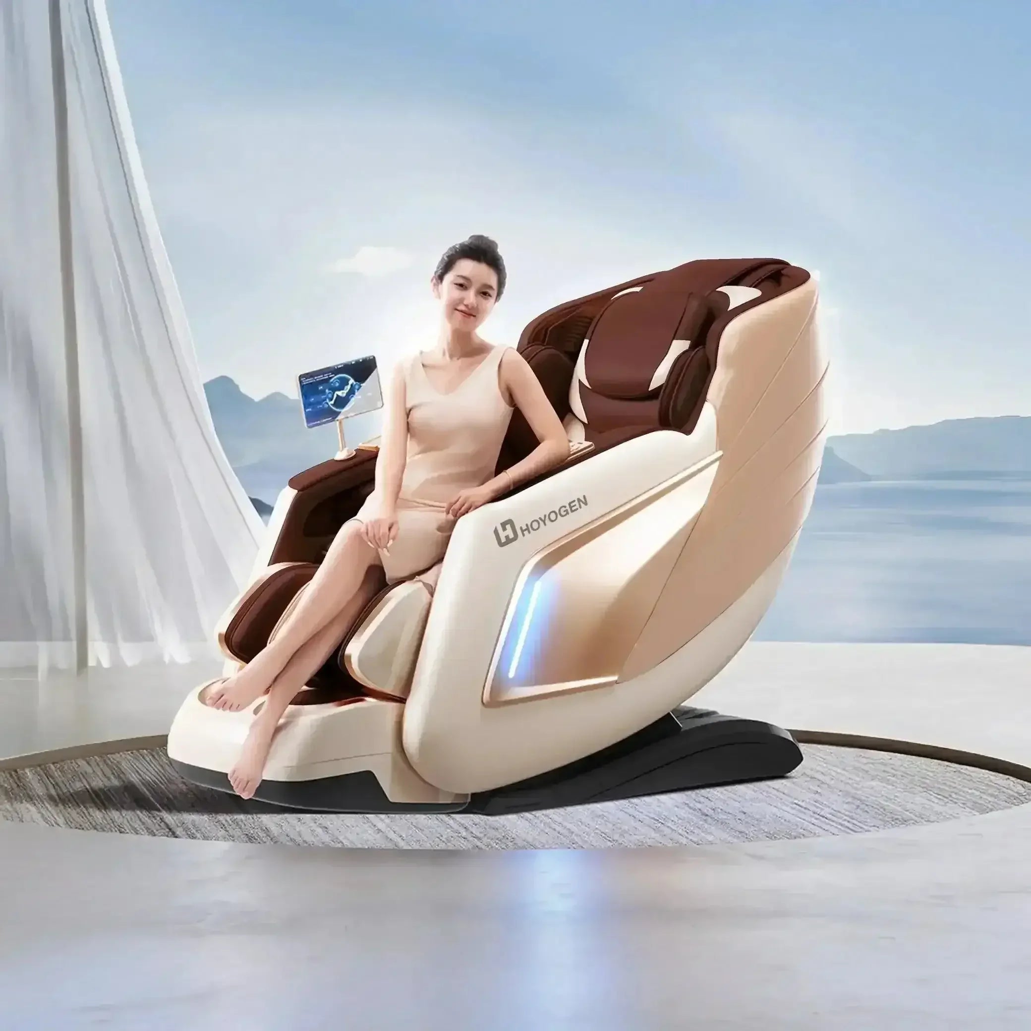 TAURUS Hoyogen Massage Chair (Champagne) - Rotai - Best Massage Chair in Dubai UAE - Shop massage chairs in UAE, Saudi Arabia -Therapy Massage Chairs - Back, Neck, & Leg Pain Relief