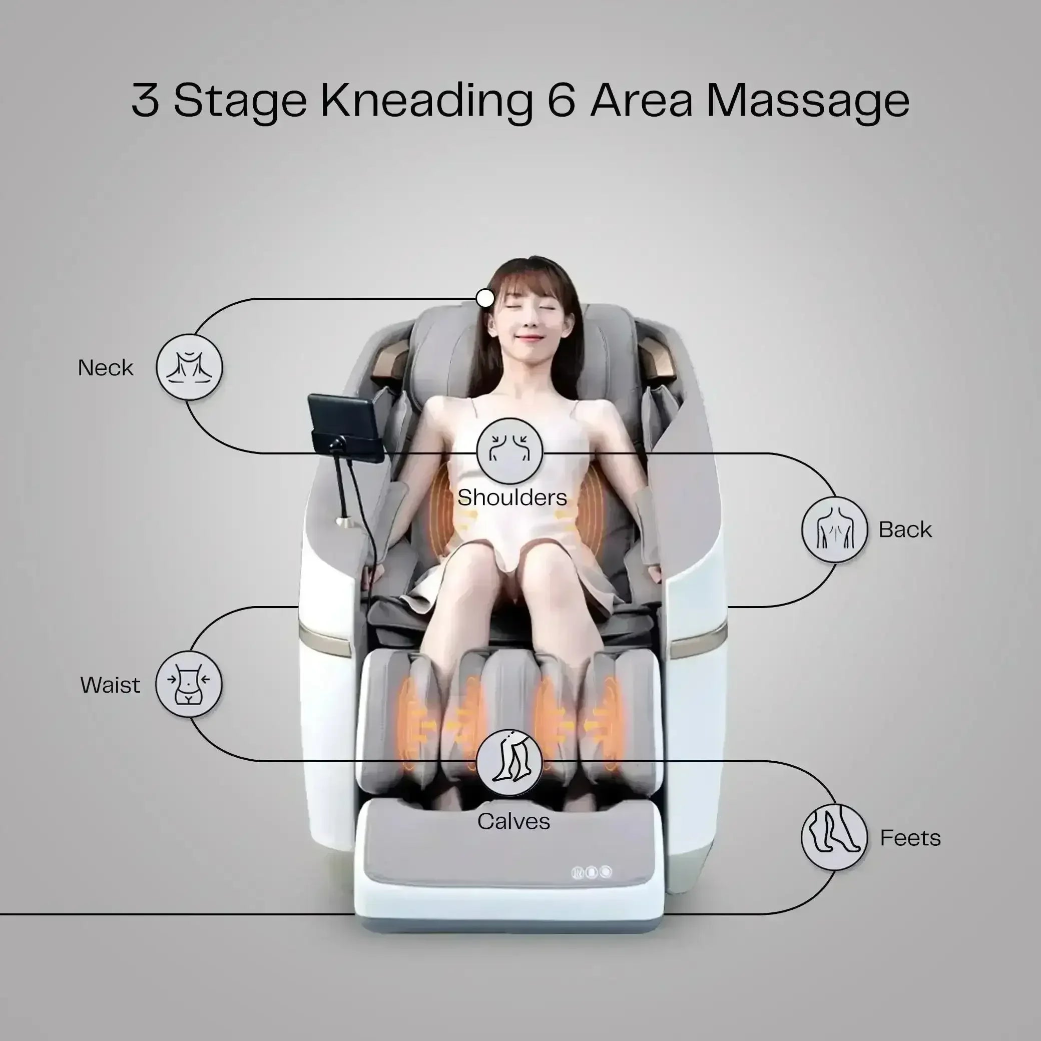 Jimny Max Massage Chair (Grey) - Rotai - Best Massage Chair in Dubai UAE - Shop massage chairs in UAE, Saudi Arabia -Therapy Massage Chairs - Back, Neck, & Leg Pain Relief