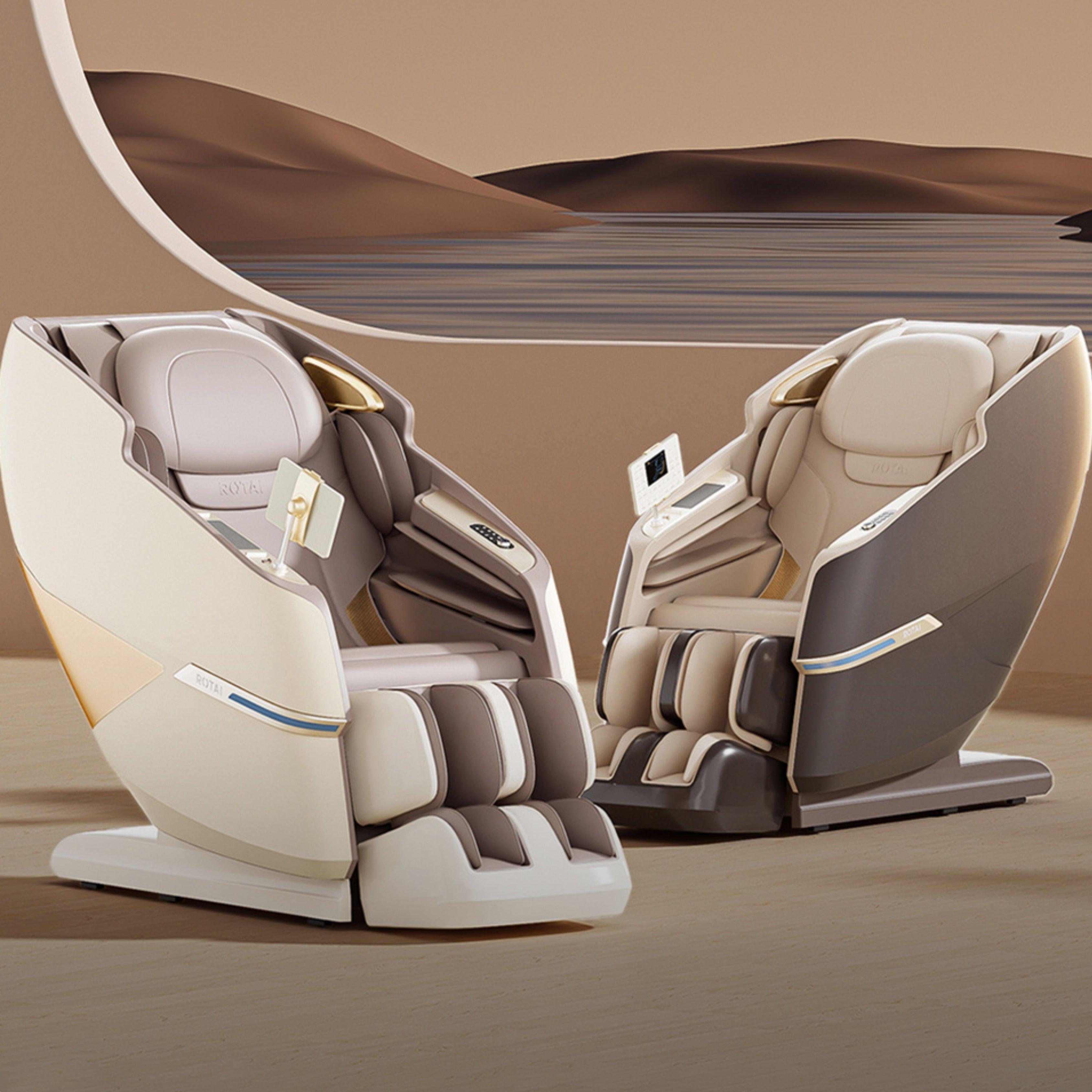Best massage chair UAE - Royal Majestic Pro Massage Chair in brown with 3D movement and AI smart massage technology for ultimate relaxation.
