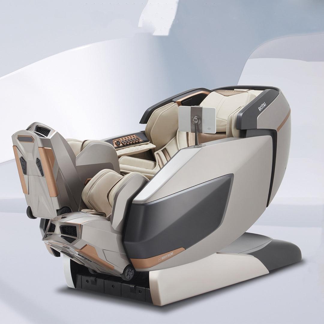 AI Robotic Massage Chair (Glacier Silver) with ROVO Walking Technology for improved lower body flexibility and blood circulation. Best massage chair UAE, best massage chair uae, massage chair Dubai, massage chair uae, massage chair Saudi Arabia, كرسي التد